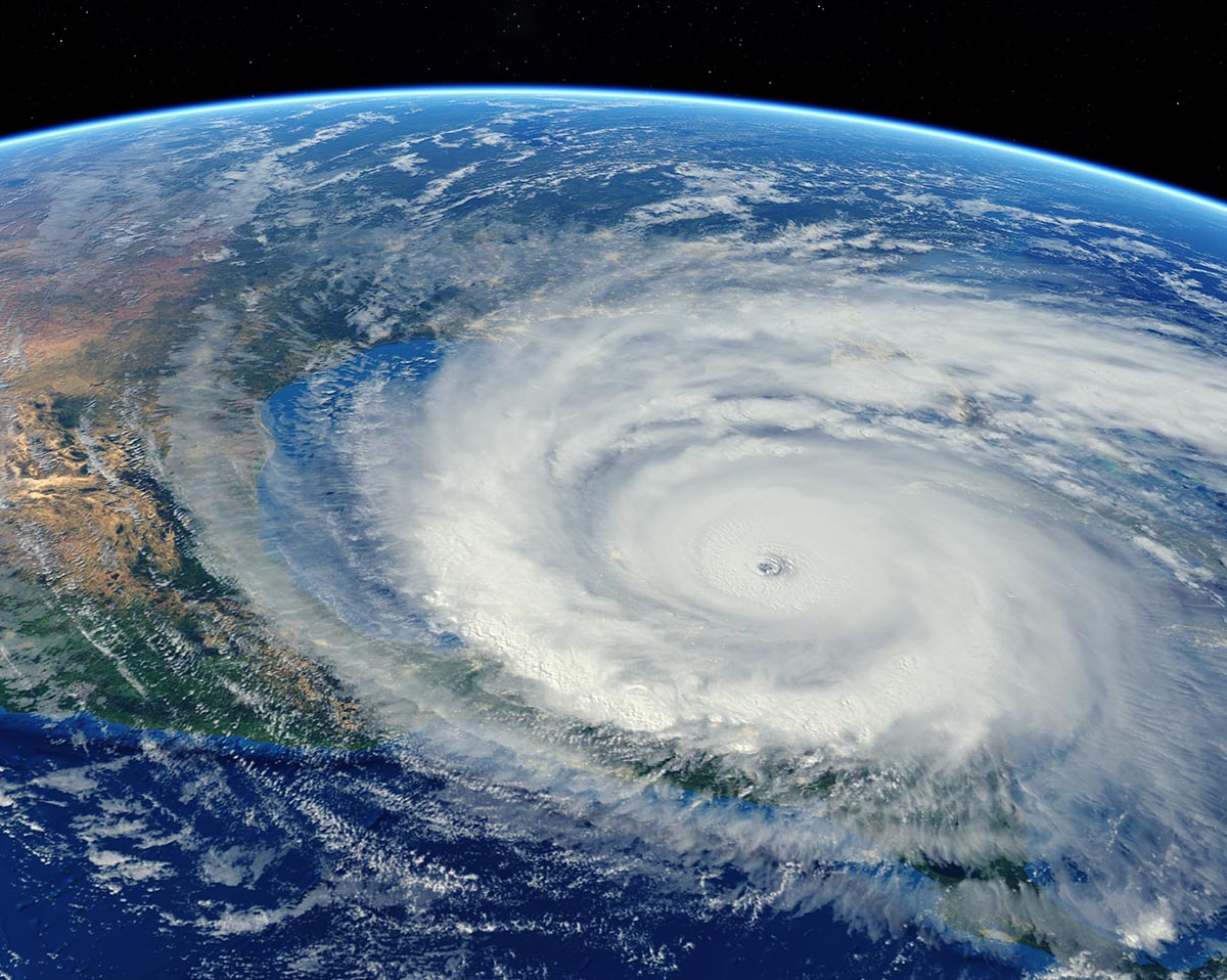 Image of a hurricane from satellite