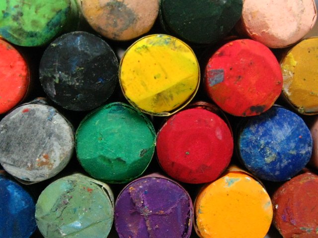 A collection of different color chalks